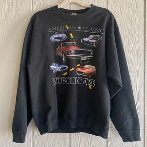 Vtg Y2K Unisex “American Classic Muscle Cars” Crewneck Graphic Sweatshirt No Sz